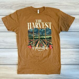 Love In Faith The Harvest Is Plentiful Tee Brown Medium NWT